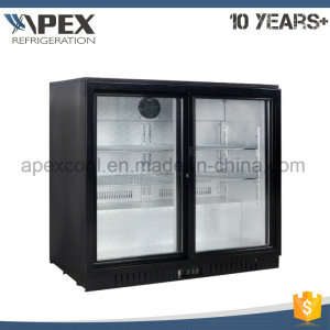 Glass Double Door Back Bar Cooler for Beverage Drink Bar Fridge